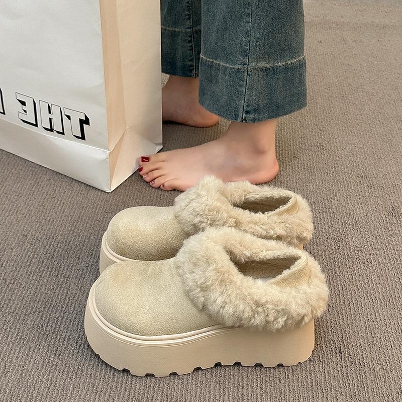 

Women s Fur Integrated Winter Lightweight One-step Two Wear Warm Snow Boots Non-slip Wear-resistant Casual Sports Cotton Boots Cotton Slippers 40