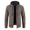 Herren Kapuzen-Fleece-Strick-Cardigan-Pullover