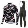 Mens Long Sleeve Cycling Jersey Set Breathable Quick Dry Bike Riding Sportswear