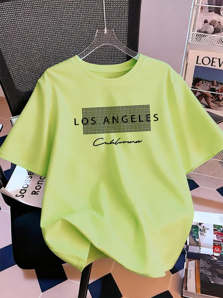 Los Angeles California Usa Prints Short Sleeve TShirts Womens Summer Cotton Tee Shirts Loose ONeck Soft Tops Street Clothes
