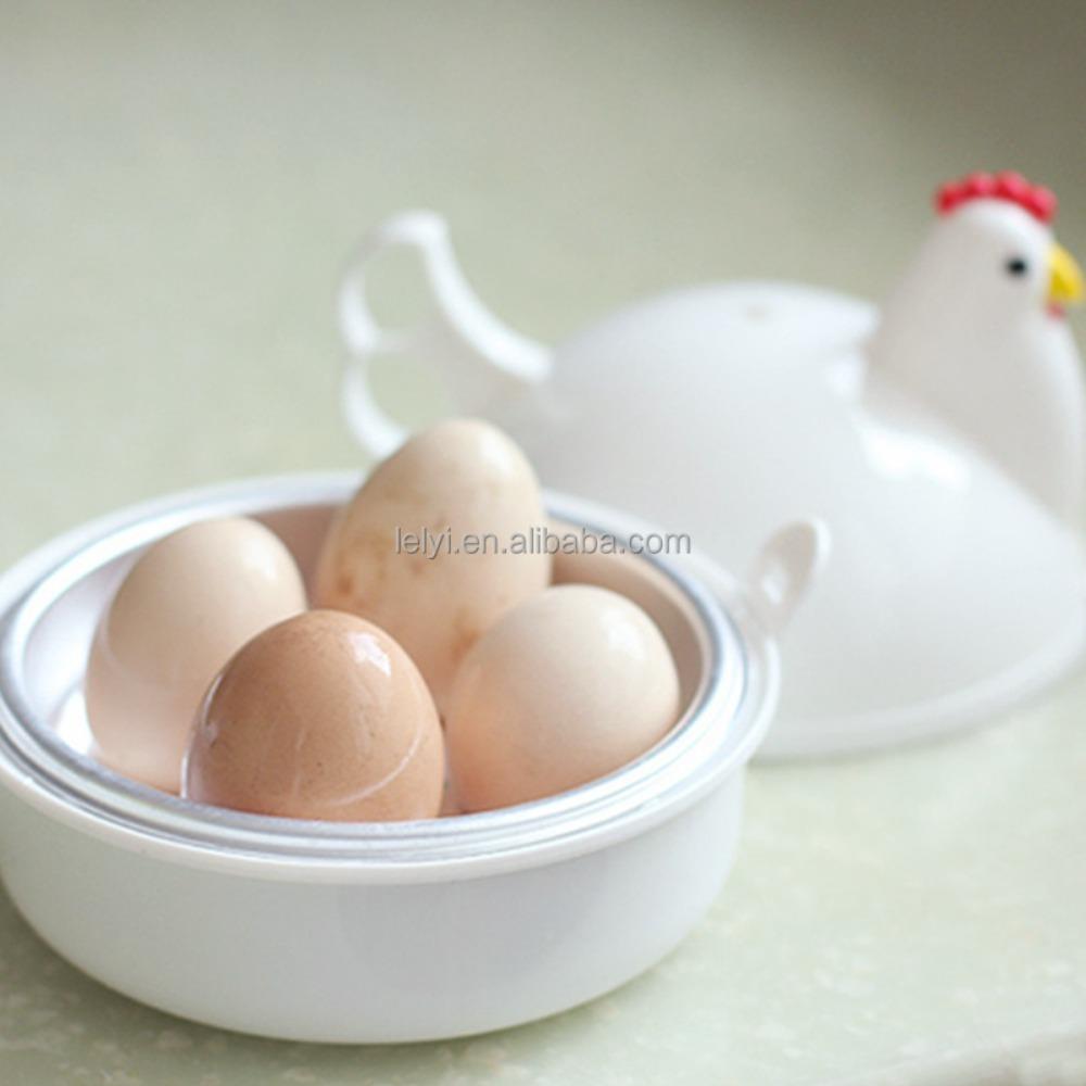 Nuovo Delizioso Bollitore per Uova a Forma di Pollo Vapore Uova 4 Uova 1Uovo Microonde Cuoci Uova Strumento di Cottura Accessori da Cucina