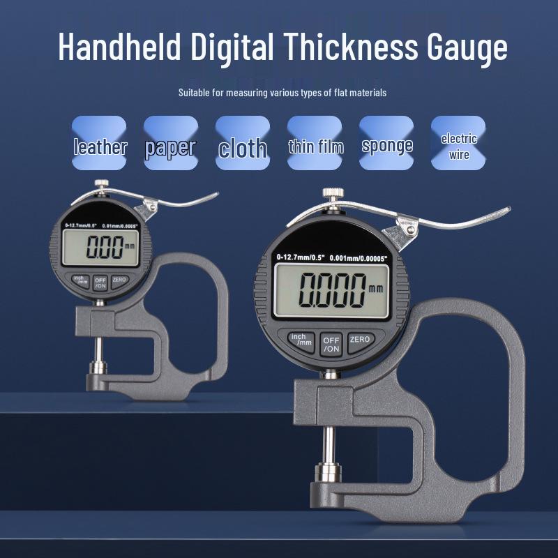 HEMUELE Digital Micrometer Caliper for Measuring Film, Paper, Leather, and Tubes