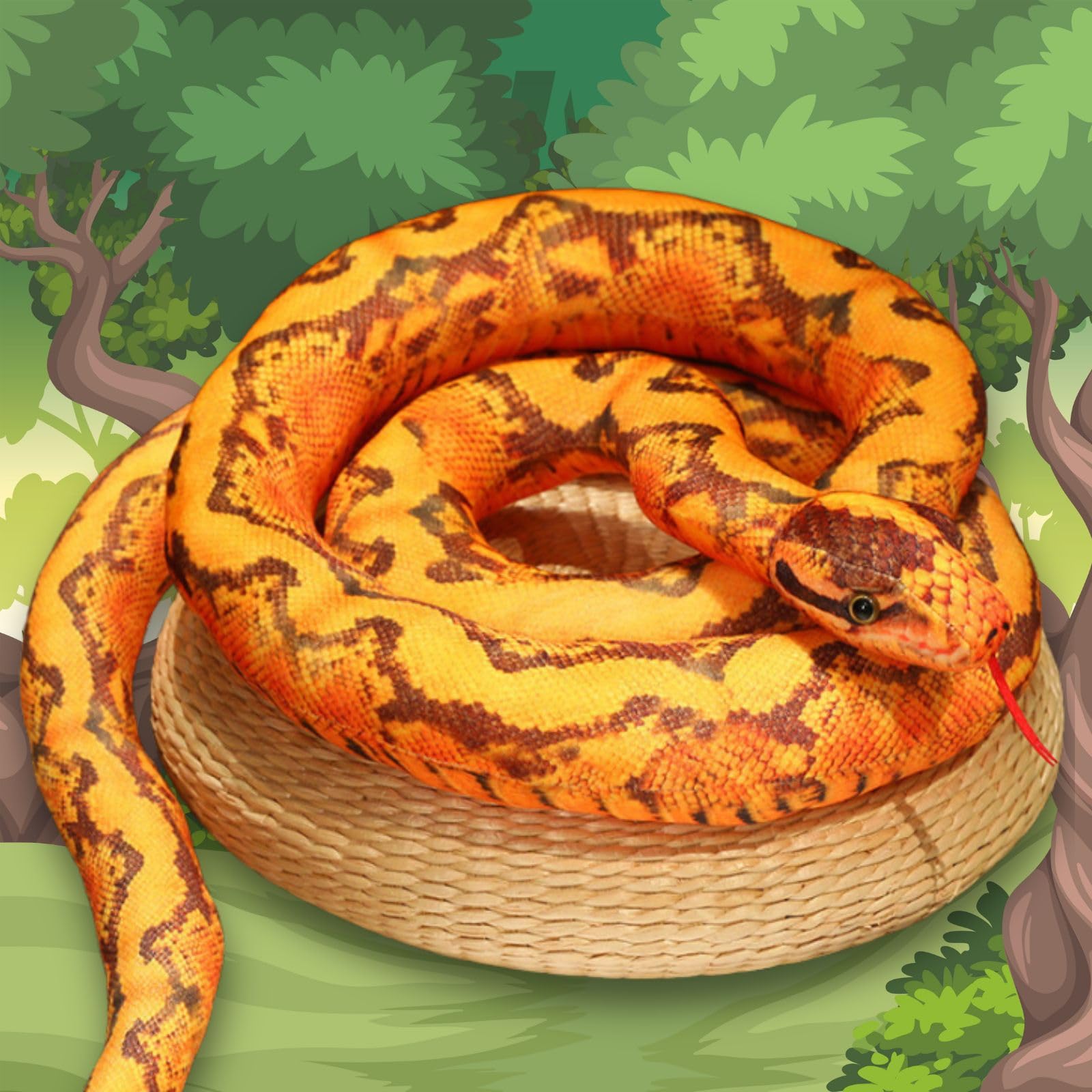 

Leap Raupe Snake Plush Toy Snake Goods Toy Snake Toy Snake Figurine Orange Black Orange 90cm