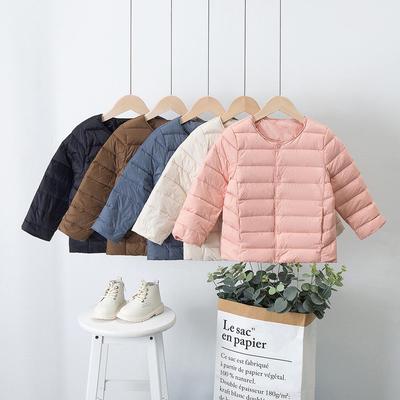 Children's Winter Down Jacket - Warm & Cozy Round Neck for Toddlers & Kids | Boys & Girls | White Duck Down Shirt