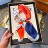 Silk Scarf Women'S Decoration High-End Small Square Scarf Versatile Trend Imitation Silk Scarf Tied Bag Streamer Thin Scarf