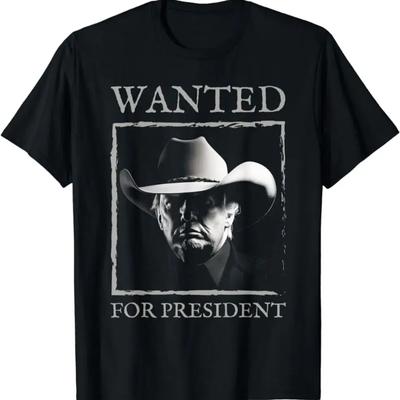 Cowboy Trump Wanted For President 2024 MAGA Männer Frauen T-Shirt Unisex Tops Unisex Sommer Luxus Oversize Tees