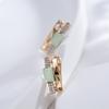 New Emerald Square Cut Zircon With  Rose Gold Color Drop Earrings Luxury Crystal Women Earrings Ethnic Wedding Jewelry