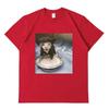 Milk Face Cat Meme Print T Shirt Weird Humor Funny Cat Graphic T-Shirts Men's Women Fashion Cotton Oversized T-shirt Streetwear