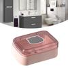 Soap Box Portable Drainable Plastic Soap Holder Container with Cover for Home Dorm Travel Pink