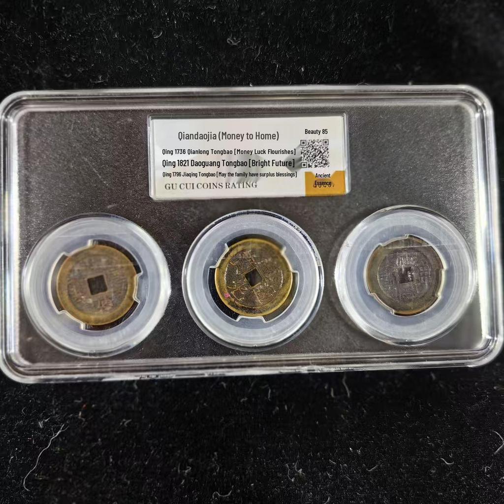 Vintage Silver Dollars: Assorted Graded Antique Coins with Scan Code for Viewing