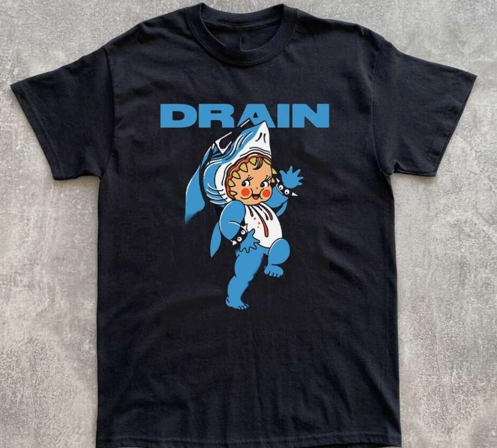 NOVÉ Drain Band Krátký rukáv Černé Všechny velikosti Dárek Fanouškovské Tričko