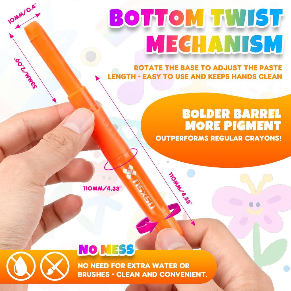 Nsxsu Face Paint Sticks 8 Light Fluorescent Neon Body Paint Crayons for Washable UV Paint Makeup Halloween Glow Party Accessories for Kids