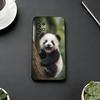 Cute F-Fubao Animal P-Panda Phone Case Black Silicone Soft For Samsung S25,S24,S21,S22,S23,S30,Ultra,S20,Plus,Fe,Lite
