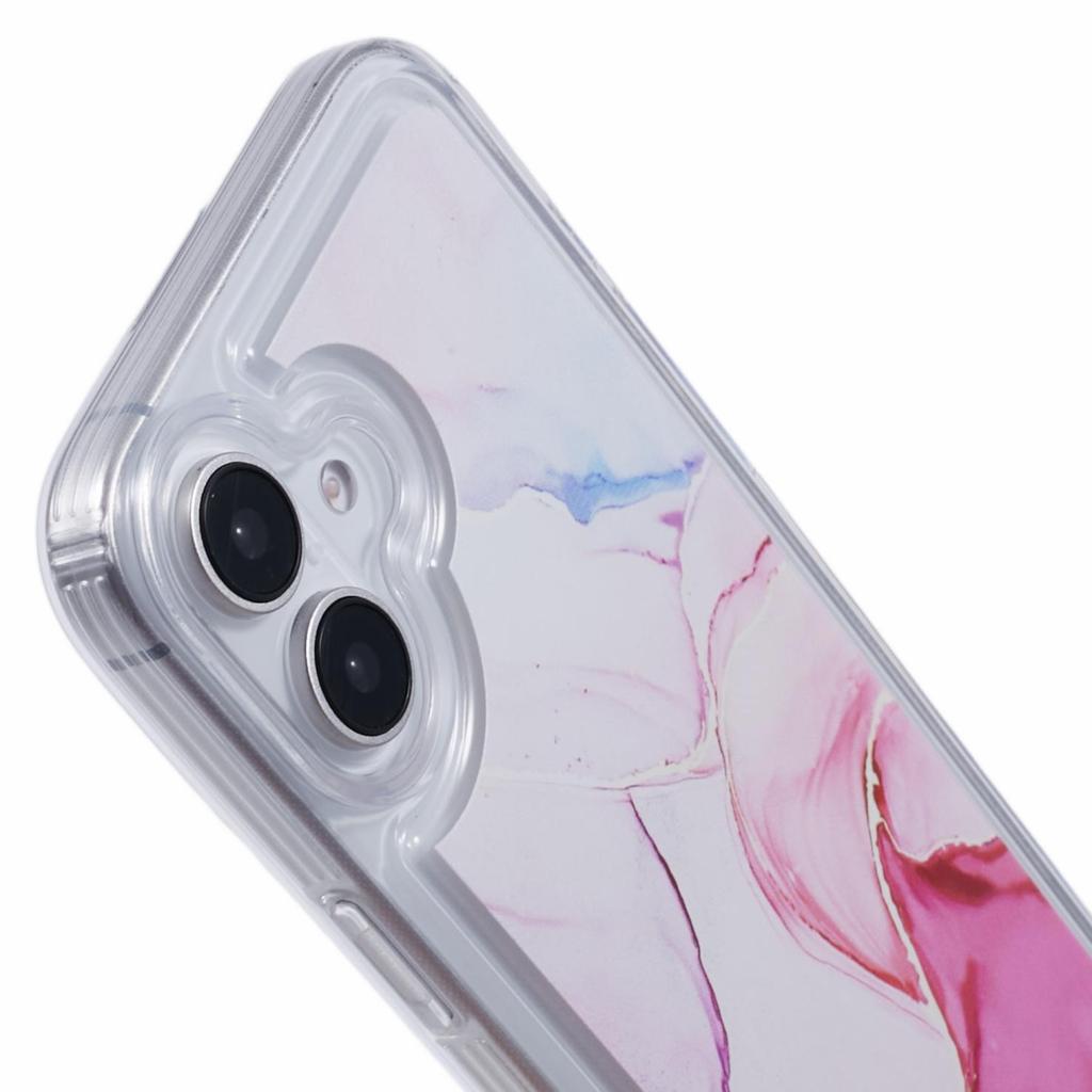 For iPhone 16 Case Marble Pattern Airbag Drop Protection TPU Phone Cover