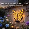 Solar Butterfly Wall Decor 23x25cm Metal IP65 Waterproof Rustproof LED Flower Light with Solar Auto On/Off - Warm Glow Easy Hanging Metal Wall Art