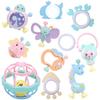 11 PCS Baby Rattle Teether Toy Set with Storage Box, Newborn Sensory Toys, Montessori Toys for 0-12 Months, Gift for Boys and Girls