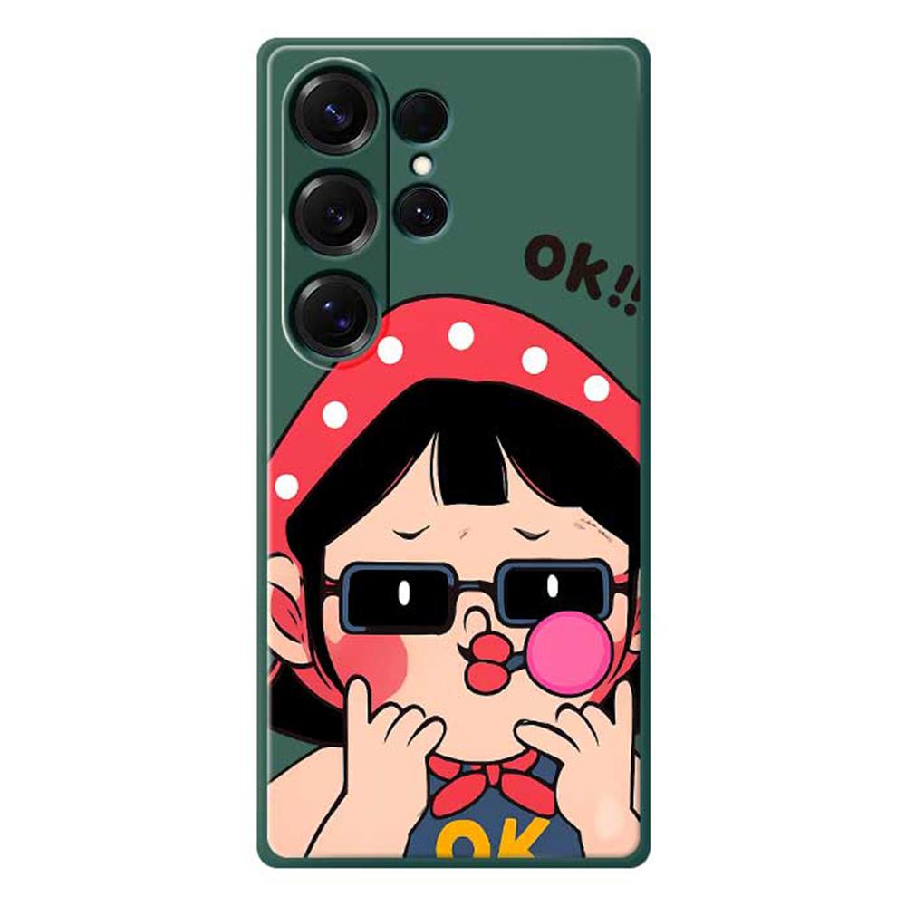 For Samsung Galaxy S25 Ultra Case Cute Kid Pattern Printing Straight Edge TPU Phone Back Cover
