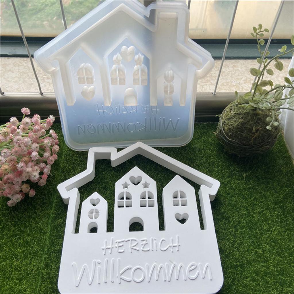 Figurine Molds House Shape Silicone Molds Resin Crafting Tool Silicone Ornament Moulds Silicone Texture for Crafting