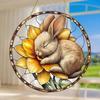 Easter Bunny Suncatcher 2D Acrylic Rabbit Eggs Window Hanging Ornament for Indoor Outdoor Home Garden Decor Housewarming Gifts for Women