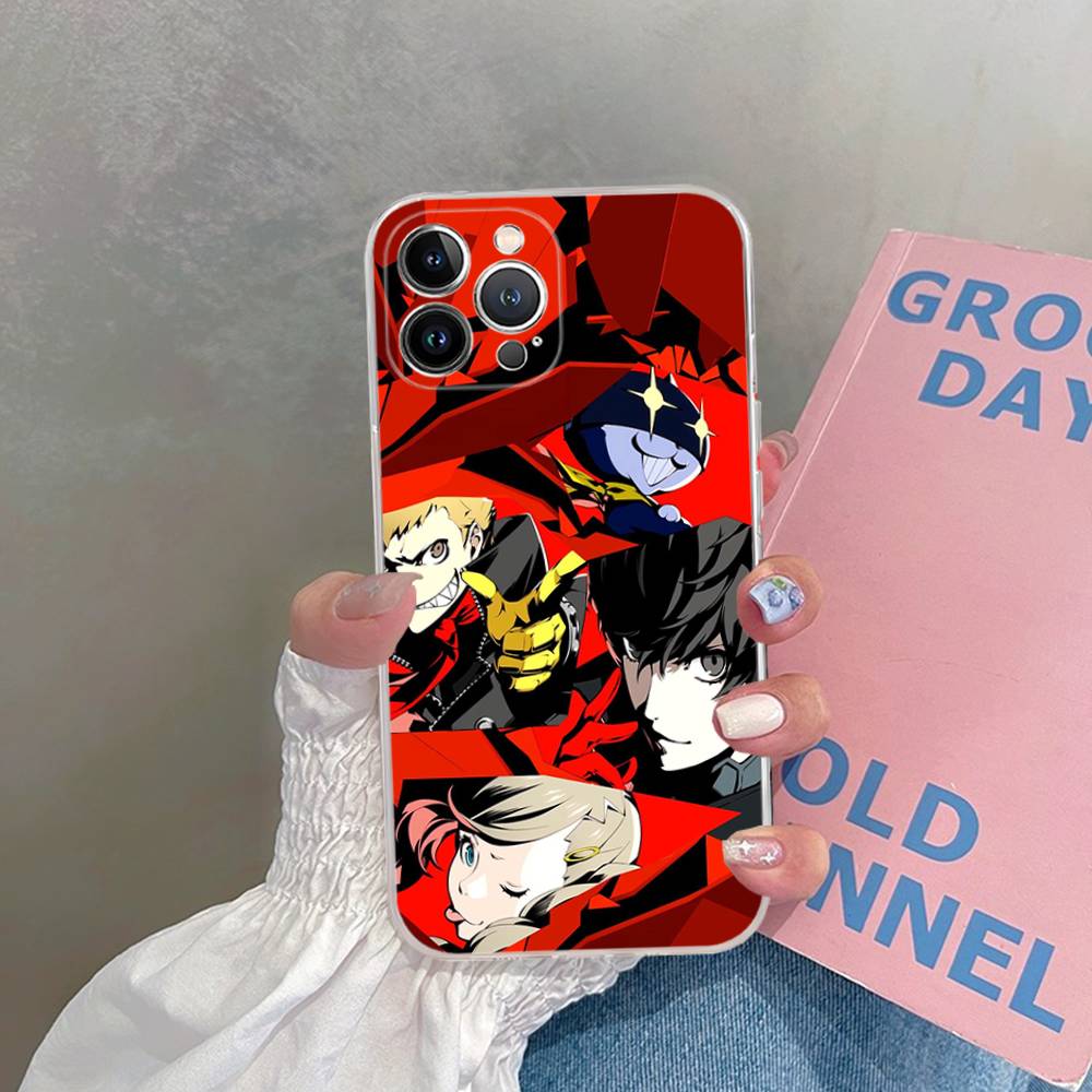 Persona 5 Transparent Phone Case for iPhone 17 Air 16 Pro Max 15 14 13 12 11Plus Shockproof Cover