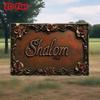 Metal Wall Art Shalom Religious Decor Rustic Rose Poster for Living Room