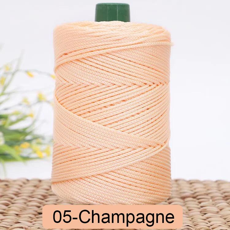 3mm farbiges gedrehtes gewebtes Seil, Hohlfaden-Handwerk Polyester Makramee-Seil, Schwarzes Garn zum Häkeln, Häkelgarn für Stricker