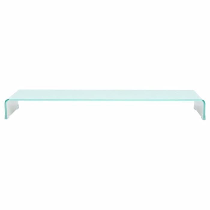 VidaXL Meuble TV/ Support pour moniteur 120 x 30 x 13 cm Verre Blanc