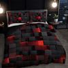 3pc Bed Set with Black and Red Plaid Print, Including Bed Sheets and Two Pillowcases, Suitable for Bedroom Rooms