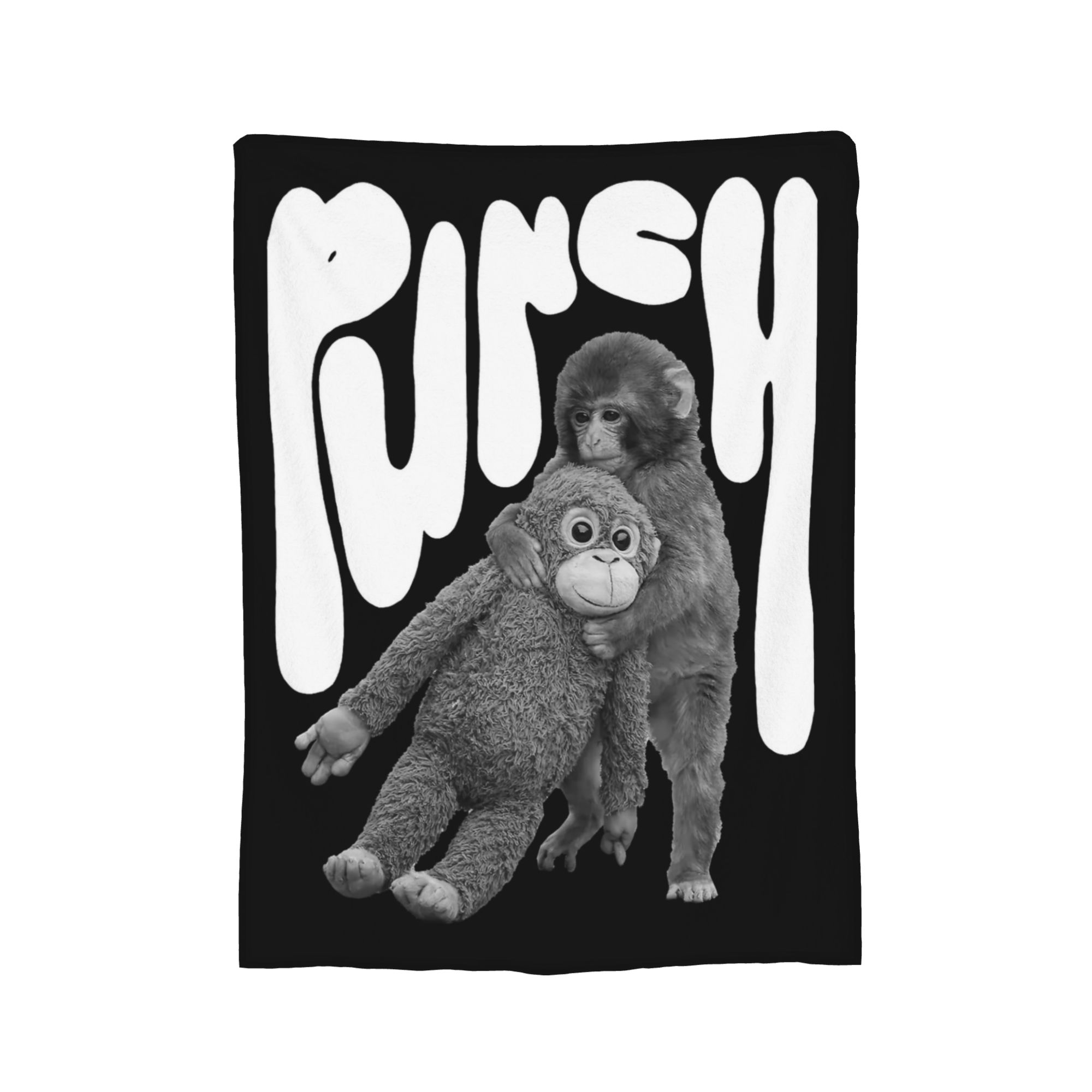 

Punch Baby Monkey Holding Plush Toy Blankets Fleece Lightweight Throw Blanket for Bed Office Bedding Throws 130x150cm