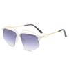 Fashion Rimless Women Sunglasses Punk Cat Eye Retro Luxury Shades UV400 Men Y2K Sports Driving Goggles Brand Oculus