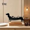 Christmas Tabletop Display Dachshund Advent Calendar, Metal Countdown Decor, 1-24 Desktop Ornament Days Holiday Dog Ornament, Xmas Gift for
