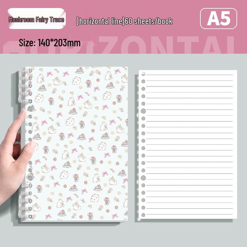 Fresh Floral B5 Loose-Leaf Notebook: Stylish for Instagram, Comfortable Design, Ideal for Students, Simple Spiral Binding.