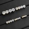 S111 Silver Moissanite Earrings Men's and Women's Same Classic Four-claw Round Single Diamond Daily Versatile Earrings Jewelry Accessories