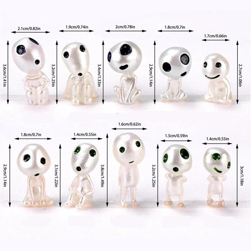 10PCS Luminous Tree Elves Mononoke Micro Landscape Figure Ornament Glowing Miniature Gardening Potted Decor