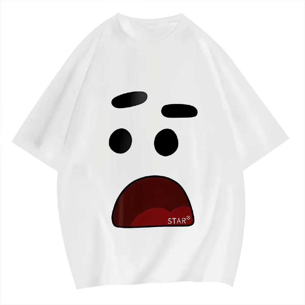 

Смешные модные 3D-мультяшные смайлики с принтом для мужчин, летние футболки Harajuku, повседневные свободные футболки с круглым вырезом и короткими рукавами для женщин XXXXXL белый