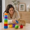 Puzzle-Stapelbecher Spielzeug gegen Langeweile, Zufällige Farben, Stapelbares Design