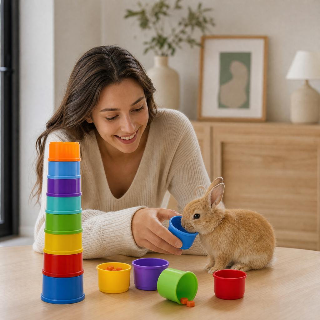 Puzzle-Stapelbecher Spielzeug gegen Langeweile, Zufällige Farben, Stapelbares Design