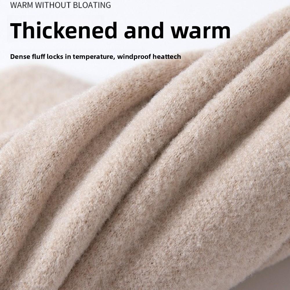 Solid Color Suede Gloves Windproof Women Winter Gloves Casual Full Fingers Mittens  Sports