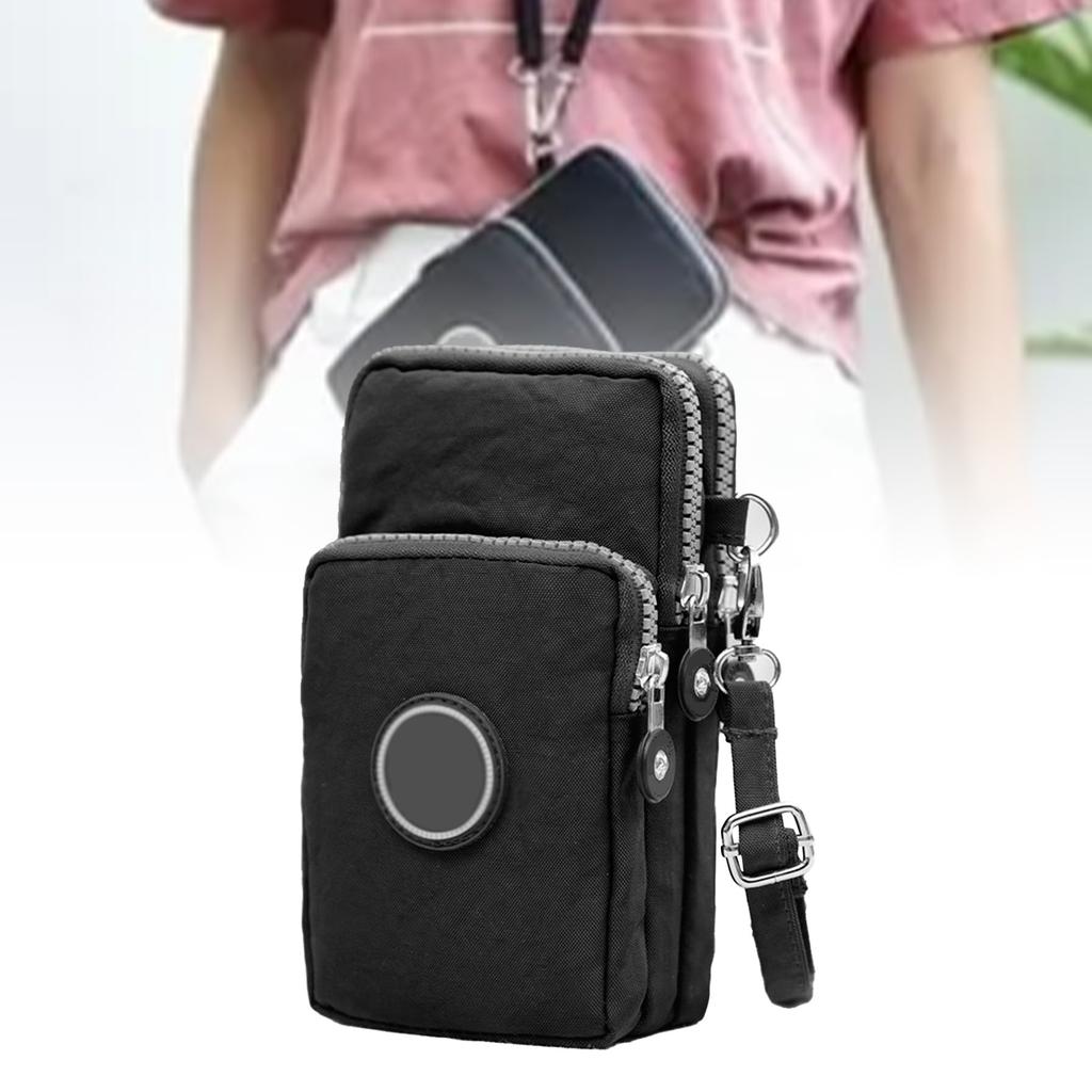 Damen Handy Schultertasche Wasserdichtes Nylon Mini Handy Geldbörse Tasche mit Verstellbarem Schulter