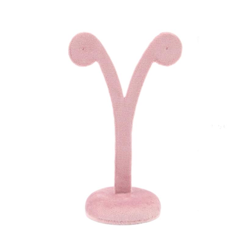 Pink Jewelry Display Props Elegant Jewelry Stand Velvets Fabric Material Jewelry Display Tray for Rings Earring Necklace