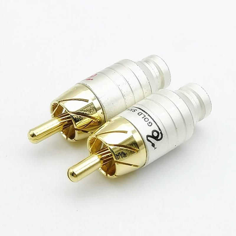 

RCA Connectors Plug Pure Copper Gold Plated Audio Amplifier Hifi Speaker Terminal Socket RCA Lotus Signal Cable Plug Adapter