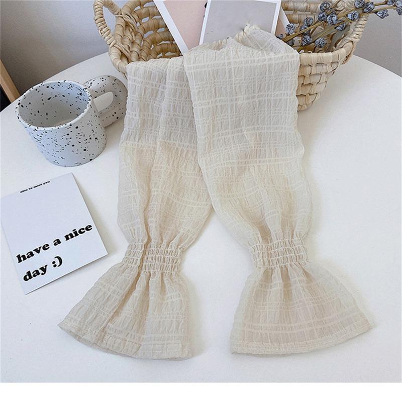 Summer Long Sleeves Women Lace Cycling Driving Arm Warmers Uv Protection Loose Cool Hand Sleeves Fashion Fingerless Gloves