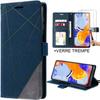 Case + 2 Tempered Glasses for Redmi Note 11 Pro - Navy Blue Leather Effect Case Magnetic Closure