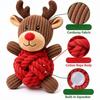 Christmas Puppy Chew Toy Cotton Rope Ball Plush Squeaky Toys Relieves Boredom Teeth Cleaning And Oral Health Boredom Busters
