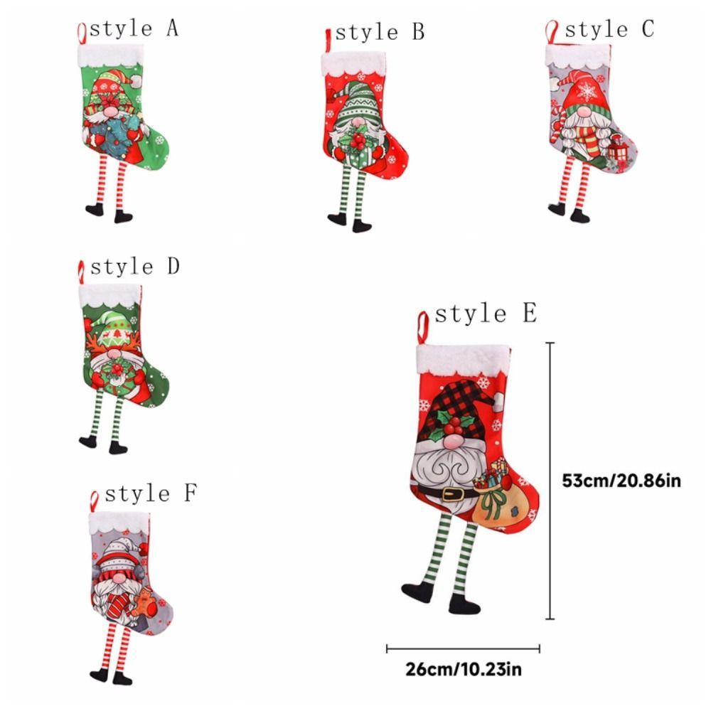 Personalizované vánoční ponožky Opakovaně použitelné vánoční dárkové tašky Vánoční dekorace Sáček na cukroví Domov