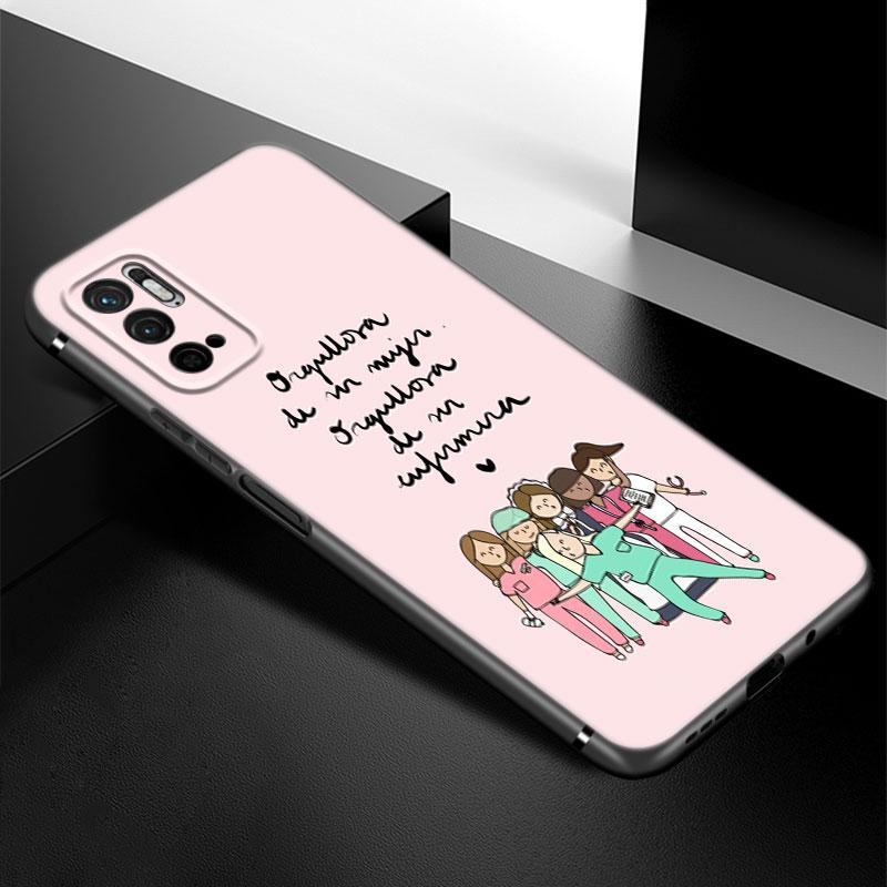 Cartoon Medicine Doctor Nurse Case For Xiaomi Redmi Note 7 8 9 10 Lite 11 11E 11T 12 Pro 11S 4G 10T 5G 8T 9S 10S Black Cover