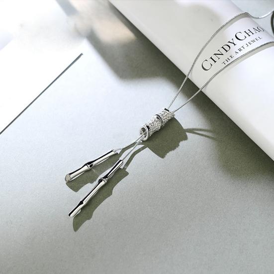 Frauen Bambus Knoten Quaste verstellbare Anhänger Halsketten Pullover Kette Schmuck