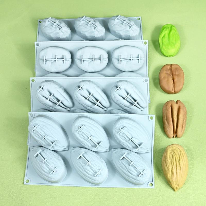 Silicone Baking Molds for Nut Shaped Mousse Almond Pistachio Walnut Nonstick Pudding Dessert Mold for Kitchen Home Party