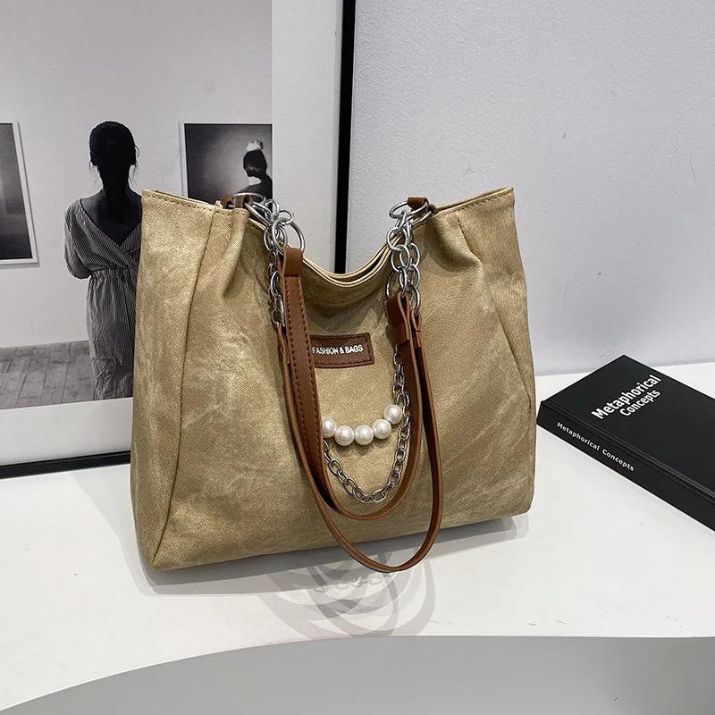 New Versatile Casual College Student Class Bag, Women's Casual Large Capacity Bag, Fashiable Commuting One Shoulder Tote Bags