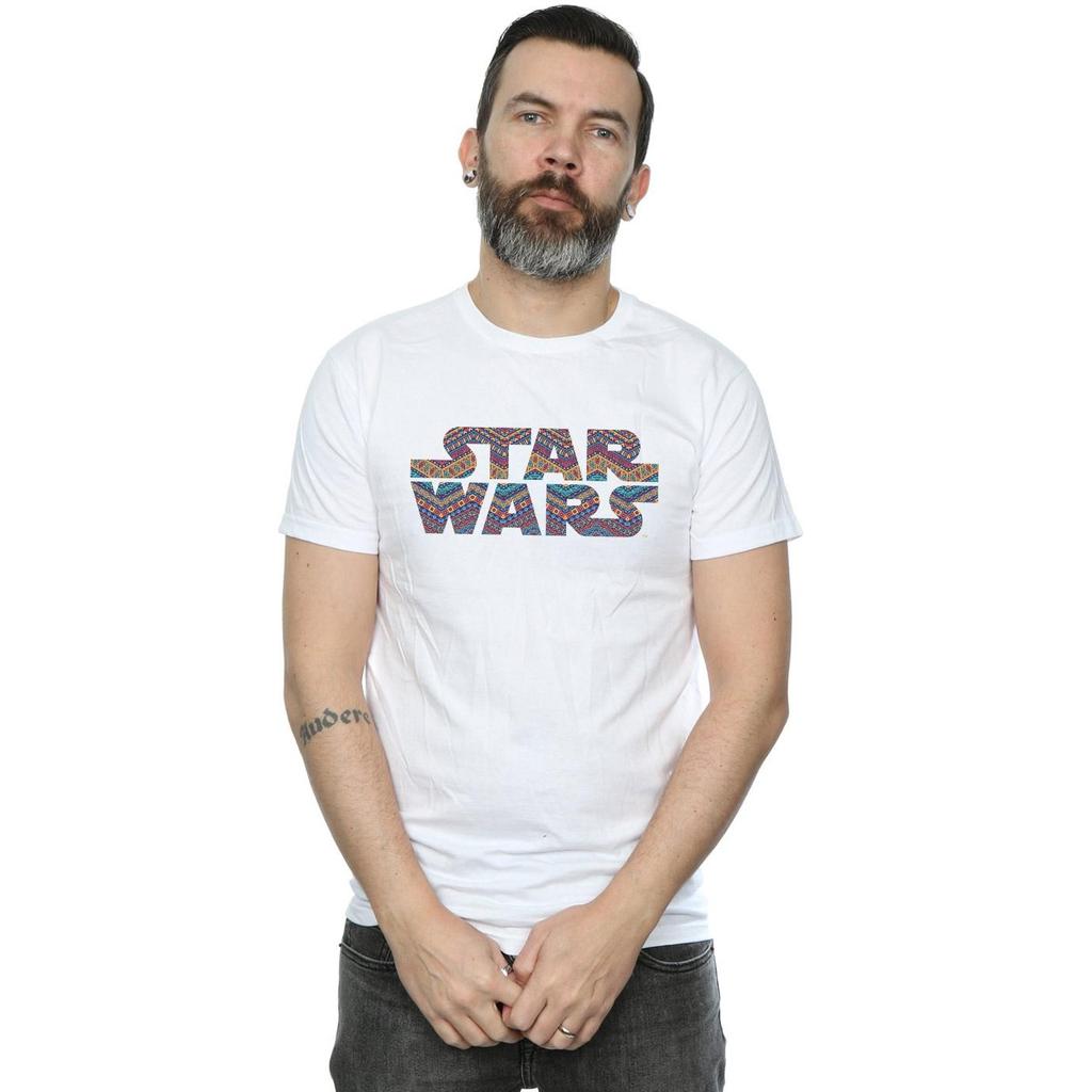 STAR WARS Mens Colour Aztec Logo T-Shirt